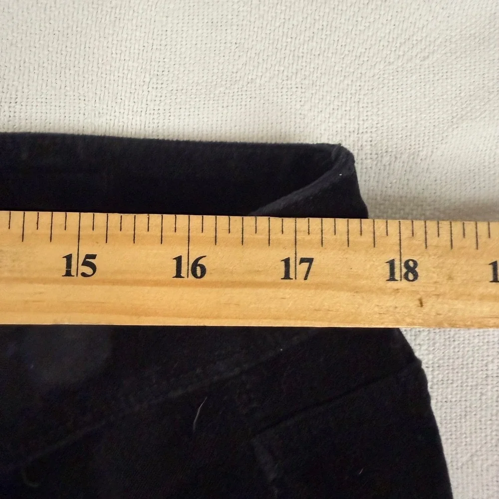J.Jill Black Velvet Straight Leg Pants Womens 16 Mid Rise 5-Pocket Stretch